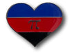 50 Pins - Polyamorous Heart Lapel Pin 1" x 1" - Old Flag