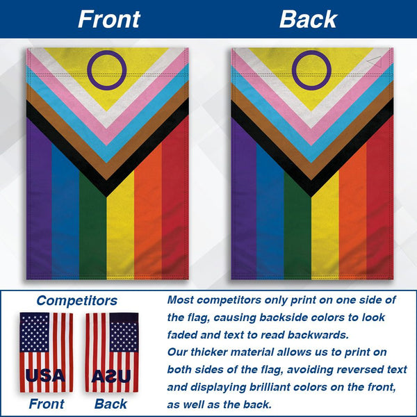 Intersex Inclusive Progress Pride 12" x 18" (inches) Garden Flag - Pole sold separately!