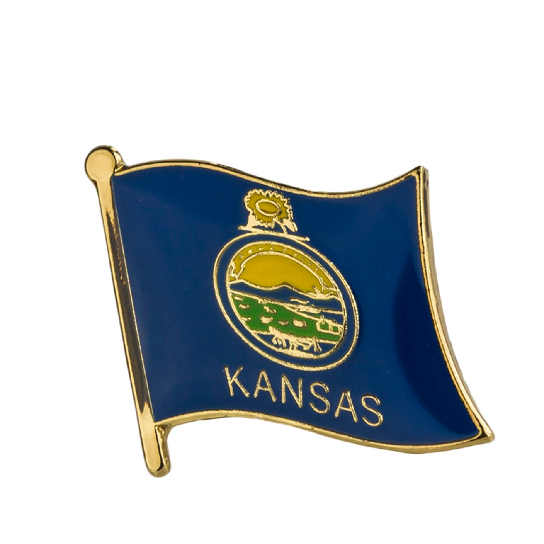 Kansas Flag Lapel Pin 3/4" x 5/8"