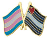 Transgender Leather Pride Dual Flags Lapel Pin 1" x 3/4"