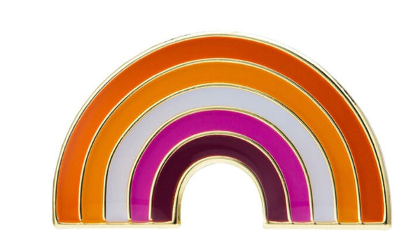Lesbian Sunset Rainbow Lapel Pin 1" x 1/2"