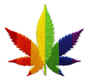 Rainbow Cannabis Patch 3" x 2-5/8"