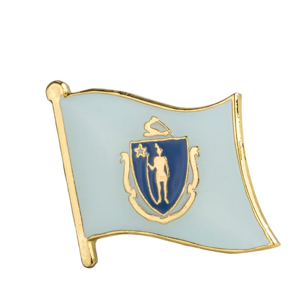 Massachusetts Flag Lapel Pin 3/4" x 5/8"