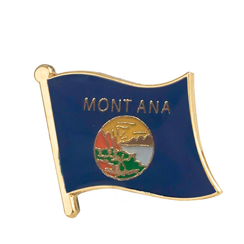 Montana Flag Lapel Pin 3/4" x 5/8"
