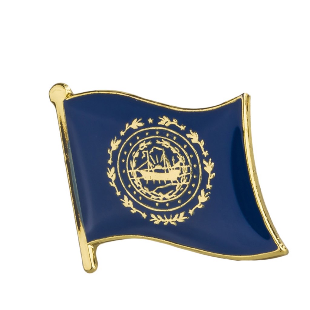 New Hampshire Flag Lapel Pin 3/4" x 5/8"