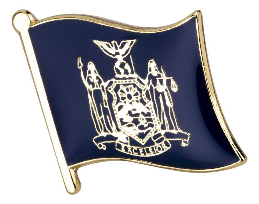 New York State Flag Lapel Pin 3/4" x 5/8"