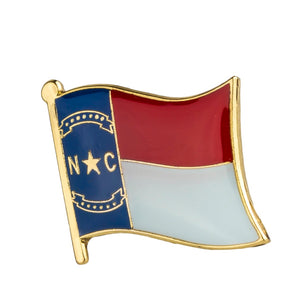 North Carolina Flag Lapel Pin 3/4" x 5/8"