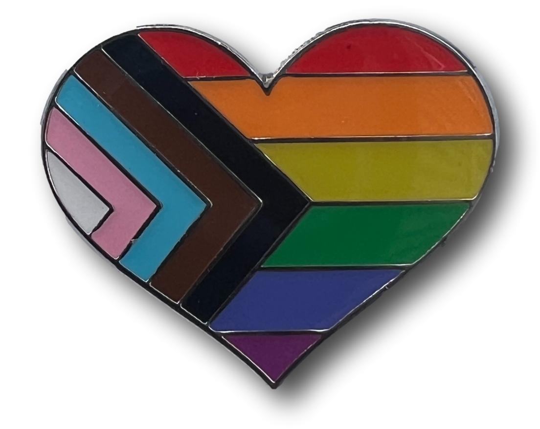 Progress Pride Heart Lapel Pin 1