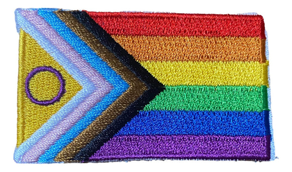 Intersex Inclusive Progress Pride Flag Iron On Patch 2.5" x 1.5"