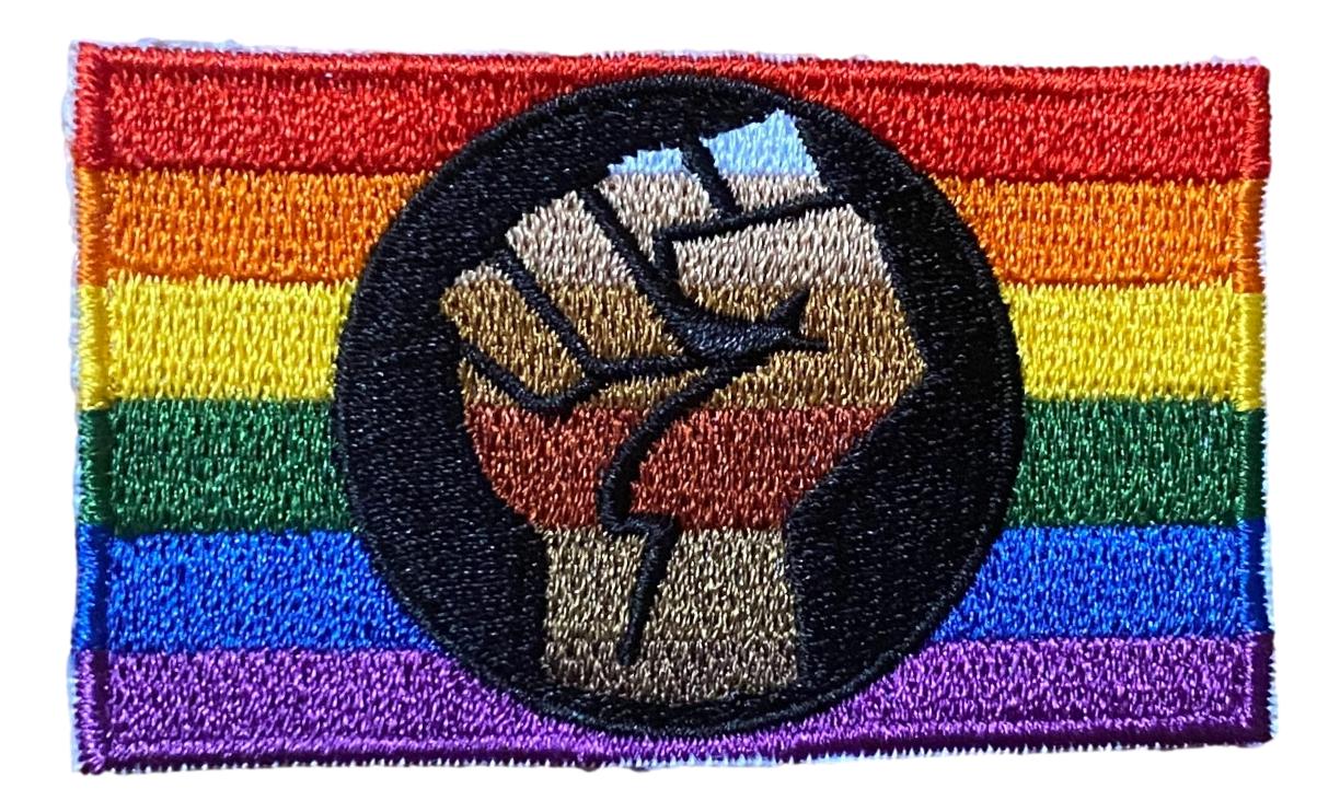 BIPOC Rainbow Flag Iron On Patch 2.5