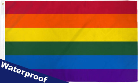 Rainbow 3' x 5' Waterproof Poly Flag