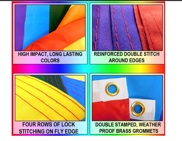 US Rainbow Mash Up 3' x 5' Poly Flag