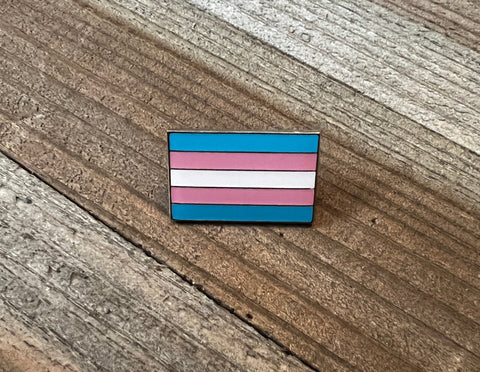 Transgender Flag Lapel Pin 1" - Updated Silver