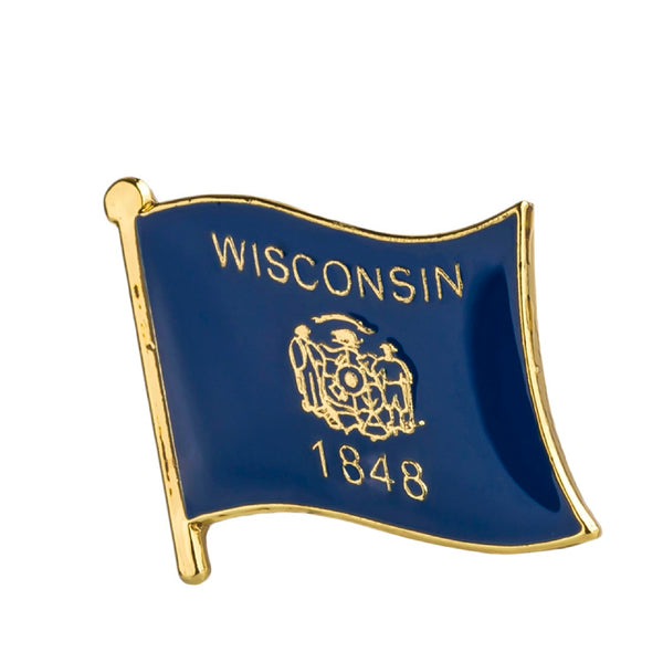 Wisconsin Flag Lapel Pin 3/4" x 5/8"