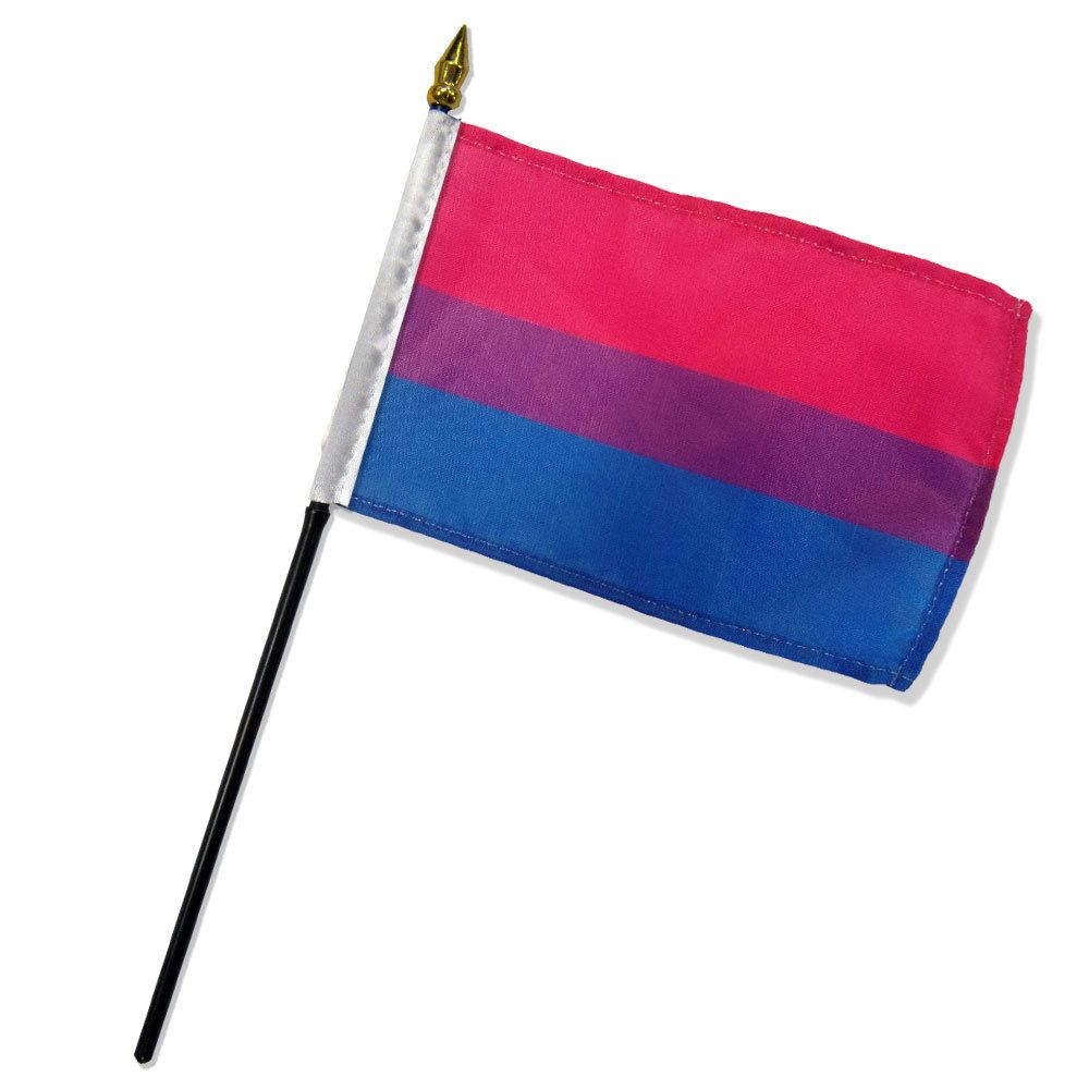 Bisexual 4" x 6" Single Hand Flag