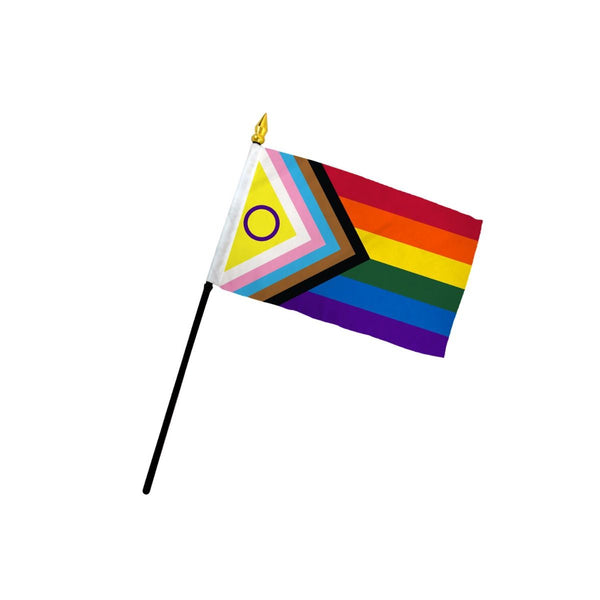 Intersex Inclusive Progress Pride 4" x 6" Single Hand Flag