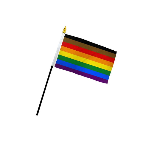 Philly Rainbow 4" x 6" Single Hand Flag