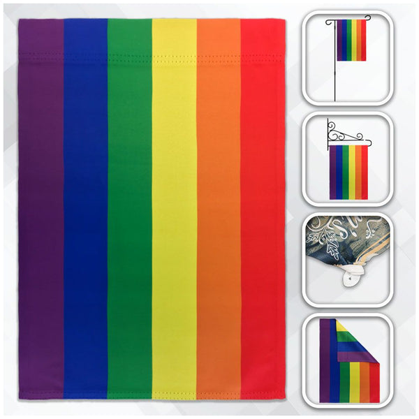 Rainbow 12" x 18" (inches) Garden Flag - Pole sold separately!