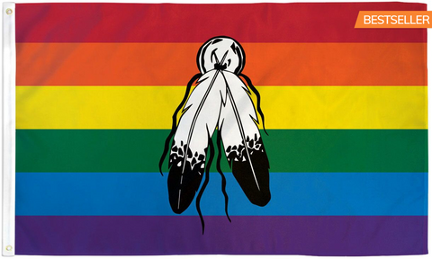 Two Spirit (Rainbow) Flag 3' x 5' Feet Indoor/Outdoor Waterproof