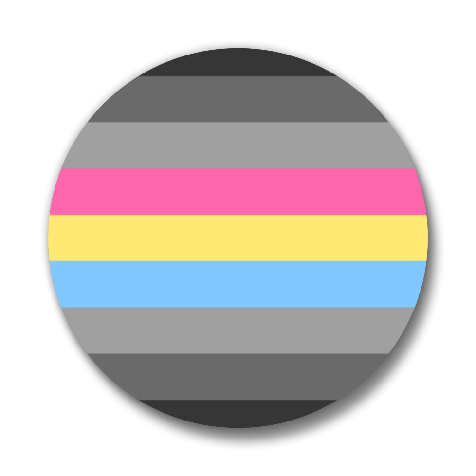 Gray Pansexual Flag 1.25" Pinback Button